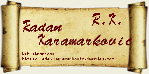 Radan Karamarković vizit kartica
